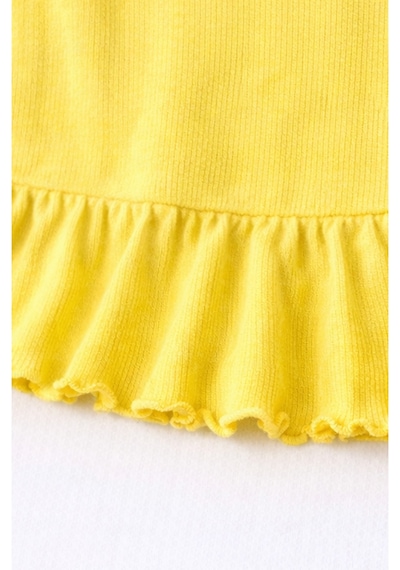 For My Baby Fitilli Kumaş 2 Li Kız Bebek Takım Şortlu Yazlık Sarı