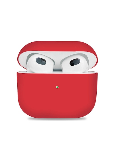 Wozlo Apple Uyumlu AirPods 3 Koruyucu Kılıf - 3. Nesil Silikon Kulaklık Koruma Kılıfı - Kırmızı
