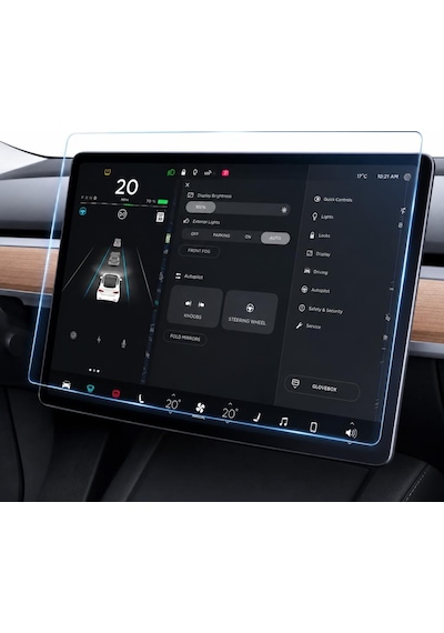 Tesla Model Y İle Uyumlu Ekran Koruyucu 16 İnç Multimedya, 9h Nano Esnek Cam