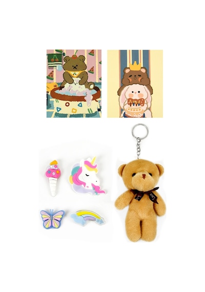 Waddell Kawaii Kore Tarzı Aksesuarlı İlkokul Sırt Ve Beslenme Çantası Siyah 25001 Siyah