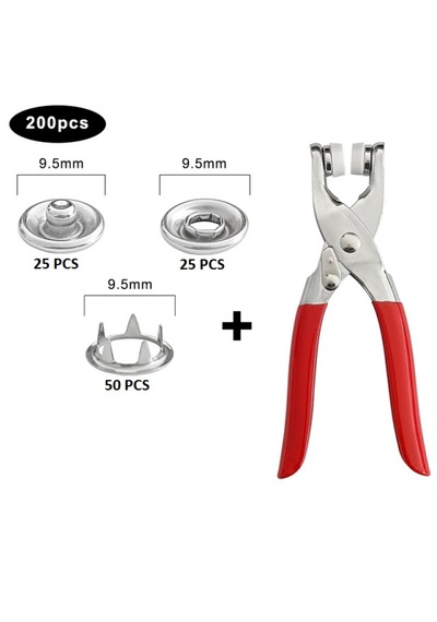11 Mm Metal Çıtçıt Pense Seti 25 Set Çıtçıt Düğme + Montaj Pensesi Bebek Kıyafetleri, Tekstil Ve Dikiş Hobileri İçin 1 Adet