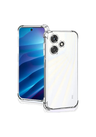 Infinix Uyumlu Hot 30i Kapak Kamera Korumalı Airbag Antishock Köşe Korumalı Şeffaf Silikon Kılıf