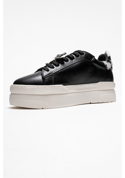 Luvishoes Luvi Shoes Laren Siyah Cilt Hakiki Deri Tokalı Kadın Günlük Spor Ayakkabı Siyah