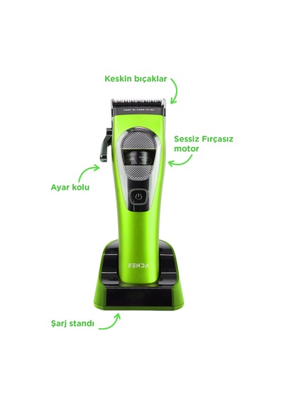 Fenda Saç Ve Sakal Kesme Makinesi Seti Yeşil Fndsacksset013