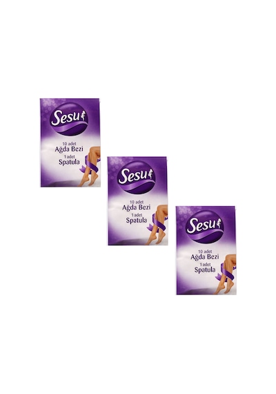 Sesu Ağda Bezi 10'lu + Spatula 3'lü