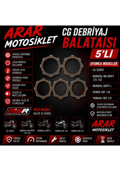 Cg-drift L-ybr-cbf 5'li Debriyaj Balatası Msr-arr3096