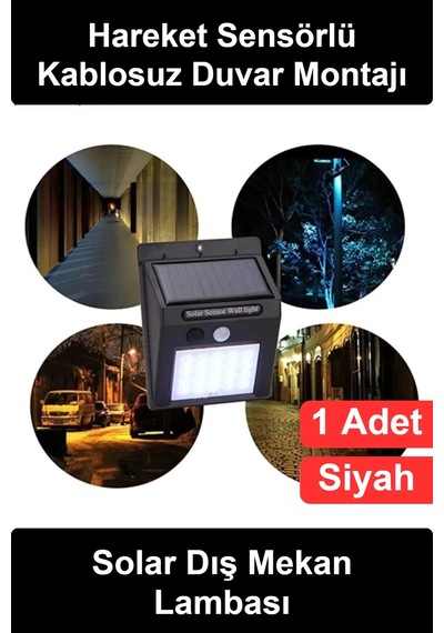 Solarlamba Güneş Enerjili 20 Led Hareket Sensörlü Su Geçirmez Ip65 Duvar Tipi Solar Dış Mekan Lamba Çok Renkli