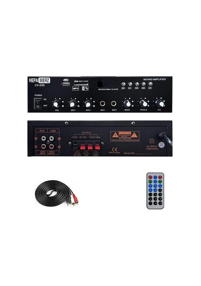 Hepa Merz Lv-200 100v Trafolu Ve 4-16 Ohm Mixer Amfi 200w Anfi Bluetooth Usb Sku: Mır8690010091352
