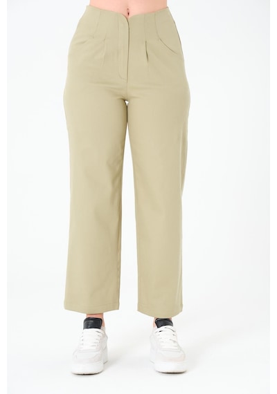 Sortie Collection Kemersiz Gabardin Pantolon Olive