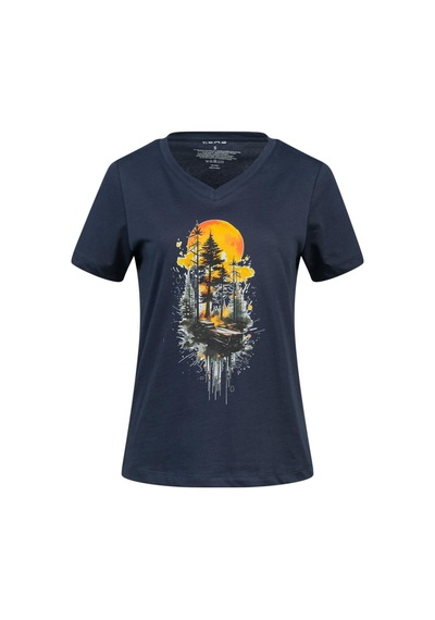 2as Alone Baskılı V Yaka Kadın T-shirt 413 Lacivert