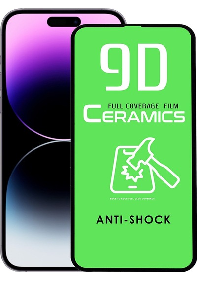 Apple Uyumlu   iPhone 14 Pro Max Seramik Tam Çerçeveli Nano Esnek Ekran Koruyucu