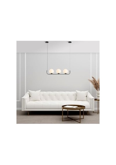 Şık Metal Gövdeyle Modern 3'lü Avize Mutfak Ve Salon İçin, Siyah-13715 Diğer