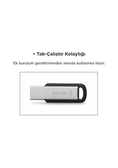 Lexar Metal USB 3.2 Gen1 150 MB/s 256 GB M400 Flash Bellek