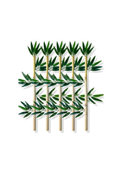 Cihan Çiçekçilik Yapay Yapraklı Dekoratif Bambu Çubuğu 80 Cm 5 Adet Islak Doku Çok Renkli