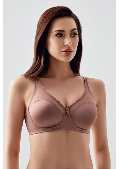 New Bra Kadın C Kap Balenli Tül Detaylı Toparlayıcı Sütyen Vizon 2304 Vizon