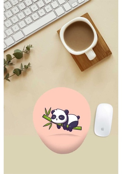Uyuyan Panda Desenli Bilek Destekli Mouse Pad Mousepad