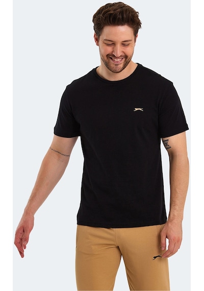 Slazenger PAINT I Erkek Baskılı Siyah Tişört