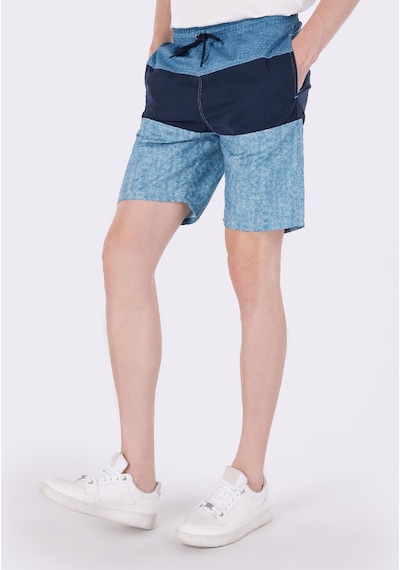 Colin's Colins Slim Fit Baskılı Erkek Mavi Deniz Şortu Cl1064121 Q1.v2 Ble Mavi