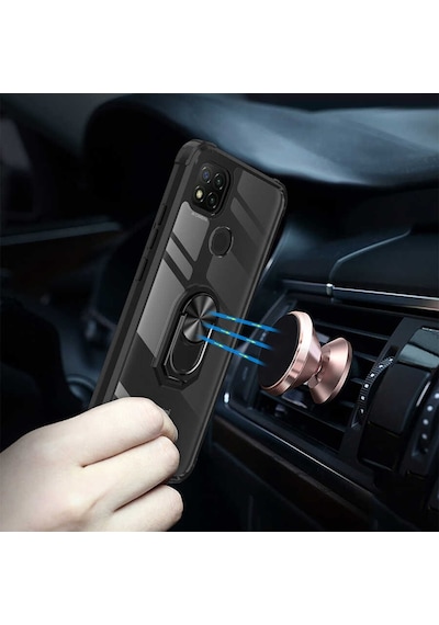 Xiaomi Redmi 9C Kılıf Şeffaf Sararmaz Yüzüklü Mola Kapak