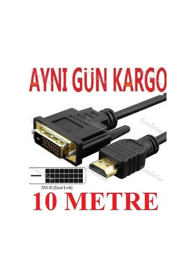 Hdmi To Dvi Kablosu 10 Metre 4254A Bağlanti Kablo Tv Lcd Led Çevi