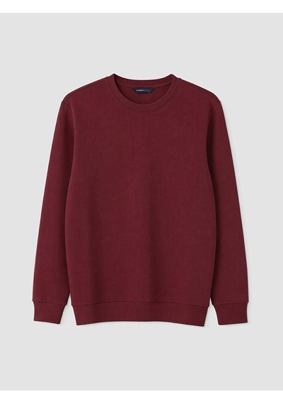 Lcwaıkıkı Classic Bordo Bisiklet Yaka Erkek Kalın Sweatshirt