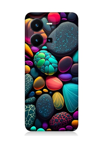 Vivo Y22s Uyumlu Silikon Kılıf Artx Kırmızı Doğa Taşlar