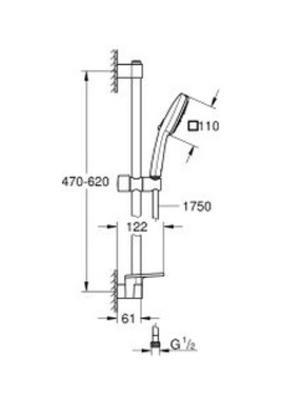 Grohe Tempesta Cube 110 Duş Seti - 27576003 Krom