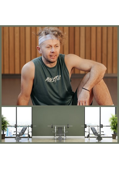 2li Erkek Spor Saç Bandı Kafabandı Kombin İddialı Siyah Gri