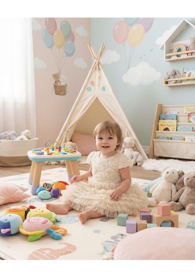 Jolin Kids Kız Bebek Gül Detaylı Kat Kat Tül Abiye Elbise Pembe 9-36 Ay Pembe