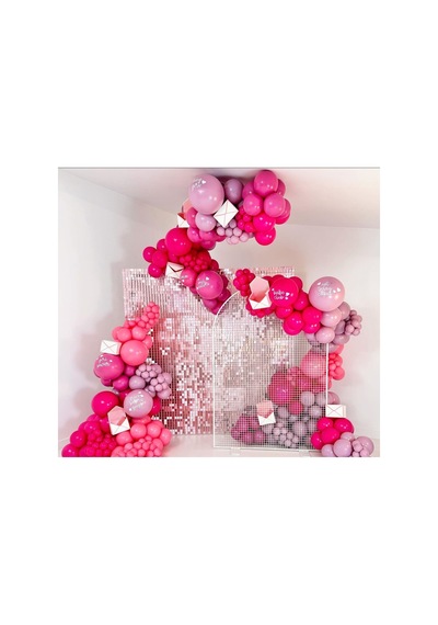 Pastel Fuşya Toz Pembe Ve Flamingo Pembe Balon Zinciri 100 Adet Mix