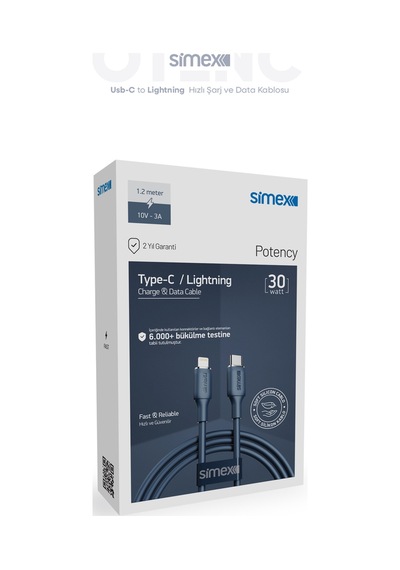 Simex 30w Hızlı Şarj Type-c To Lightning Kablo İphone Uyumlu, Soft Silikon, Dayanıklı, 1.2 M Spk-14