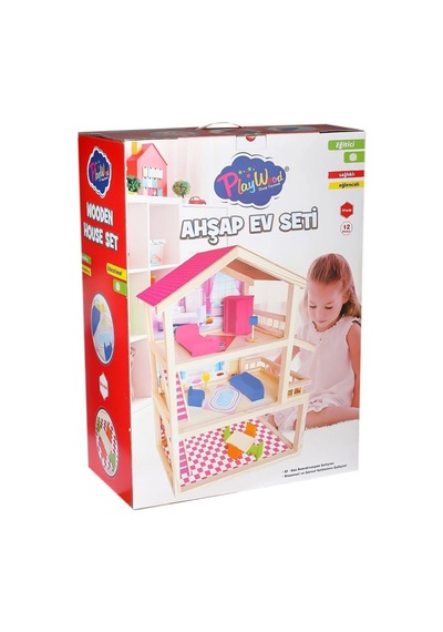 Mey İthalat Ony-398 Büyük Ahşap Ev Seti -onyıl Oyuncak