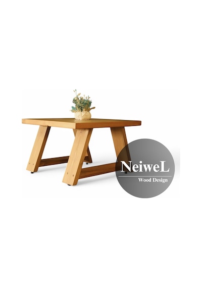 Neiwel Neoz Doğal Ahşap Sehpa-100-100 Açık Ceviz
