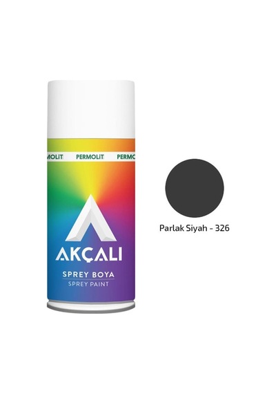 Akcalı Sprey Boya Parlak Siyah Düz Renk 326