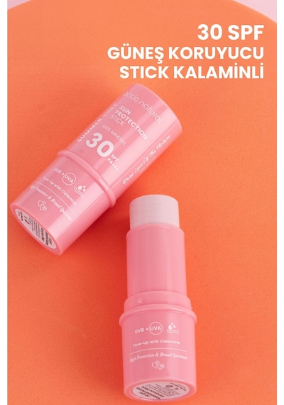 Bade Natural Pembe %100 Mineral Filtreli Ve Doğal Güneş Koruyucu Stick 30 Spf Kalaminli