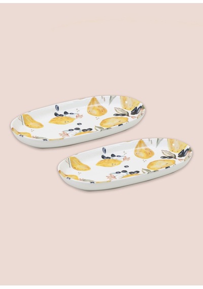 The Mia Limoncello Oval Servis 2li 26 Cm Lmn023 Çok Renkli