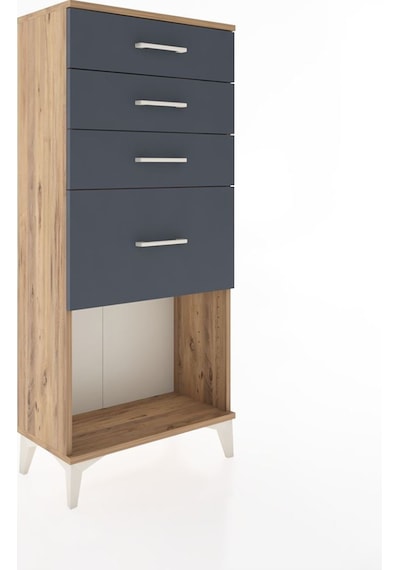 Hyperion Dolap 4 Çekmeceli 60x44x134 Çam-antrasit Atlas Çam