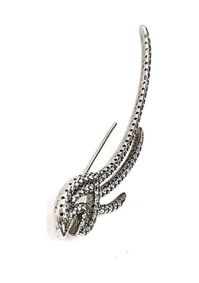 Pırlanta Işıltısında Zirkon Taşlı Gümüş Tek Earcuff Küpe N11.76069