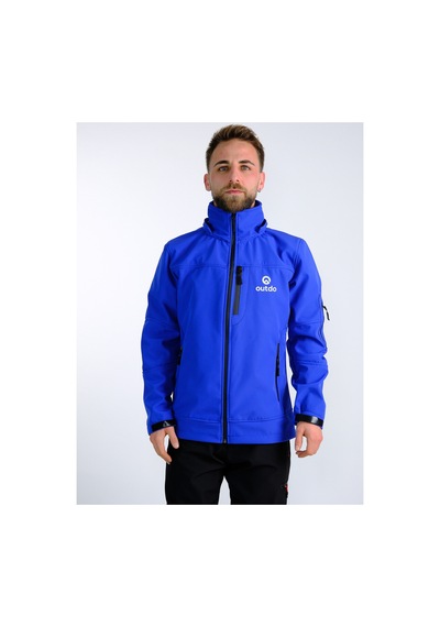 Outdo Premium Softshell Çıkarılabilir Kapüşonlu Mont Rüzgar Geçirmez Su İticidir Mavi Mavi