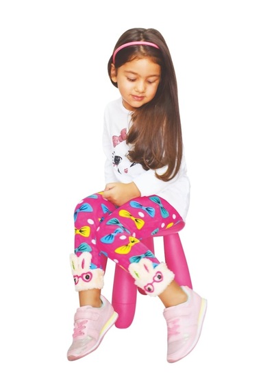 Daymod Desen 12 Çocuk Aksesuarlı Içi Tüylü Kışlık Peluş Tayt