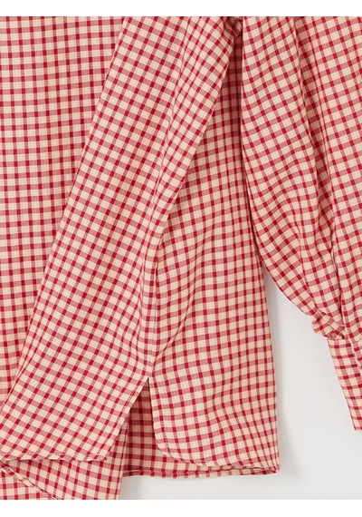 Lcw Modest Kırmızı Hakim Yaka Ekose Oversize Kadın Gömlek