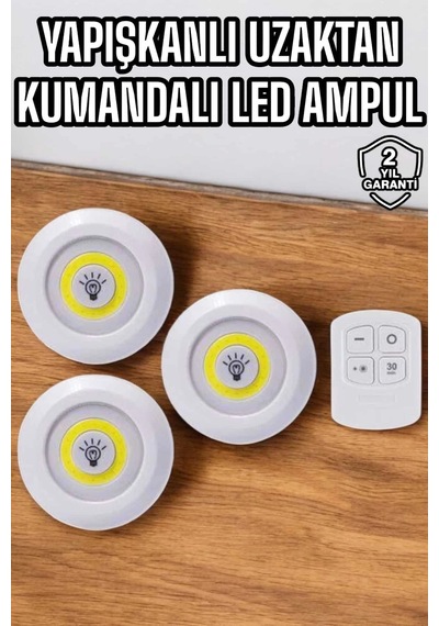 Mutfak Dolap Altı Işığı Uzaktan Kumandalı Yapışkanlı Kablosuz Pilli Çok Renkli 25872954