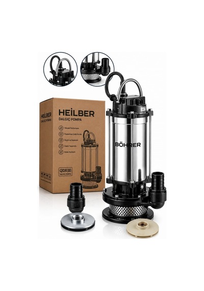 Heilber Ba0115365 Qdx B Paslanmaz Çelik Elektrikli Dalgıç Su Pompası Yüksek Debili Temiz Ve Kirli Su Tahl