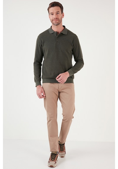 Buratti Pamuk Karışımlı Regular Fit Erkek Polo Yaka Kazak 456223 Haki Buratti Pamuk Karışımlı Regular Fit Erkek Polo Yaka Kazak 456223 Haki