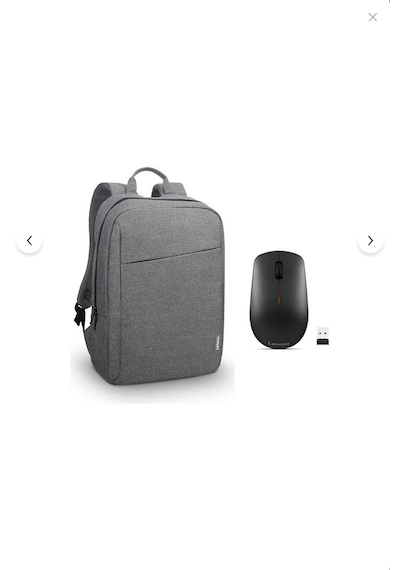 Lenovo 400 Kablosuz Mouse Gy50r91293 + Lenovo B210 4x40t84058 15.6" Laptop Sırt Çantası Gri Gri - Siyah