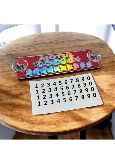 Motul Hologram Baskılı Araç Telefon Numaratörü Vantuzlu Park Numaratörü Premium Numaratör