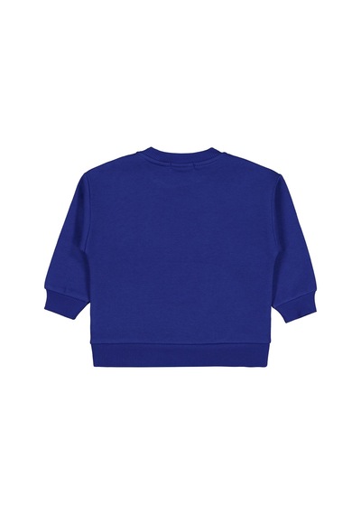 Batman Karartma Baskılı 2-5 Yaş Sweatshirt - Mavi Saks Mavisi
