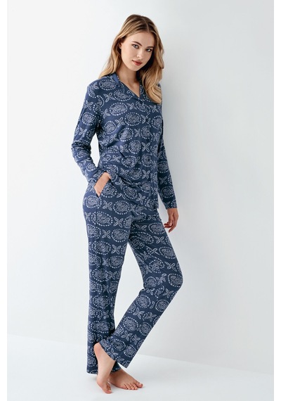 Arnetta Kadın Mavi Gömlek Pijama Ar3402-s-v1 Mavi