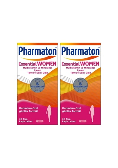 Essential Women, 30 Tablet Biotin, Demir, Vitamin B, Multivitamin Ve Mineraller 2 Paketi
