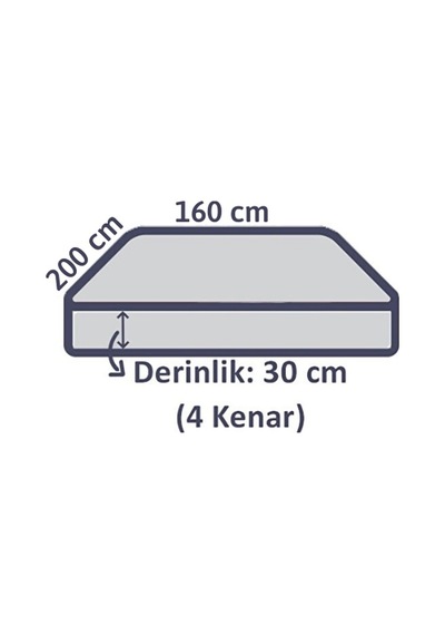 Lotus Çift Kişilik 160x200 Lastikli Çarşaf Takımı Gri